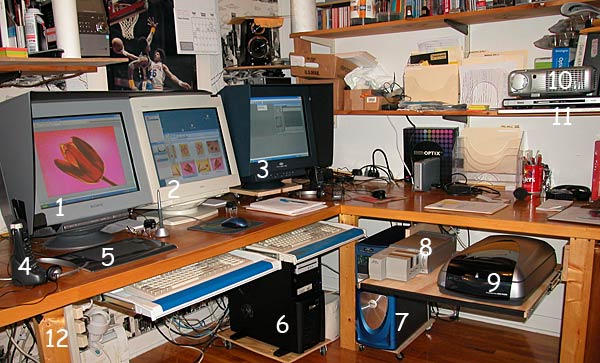 Larry Berman's dual computer dual monitor graphics system