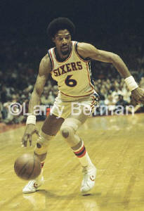 photos of DrJ wiith the Philadelphia 76ers by Larry Berman