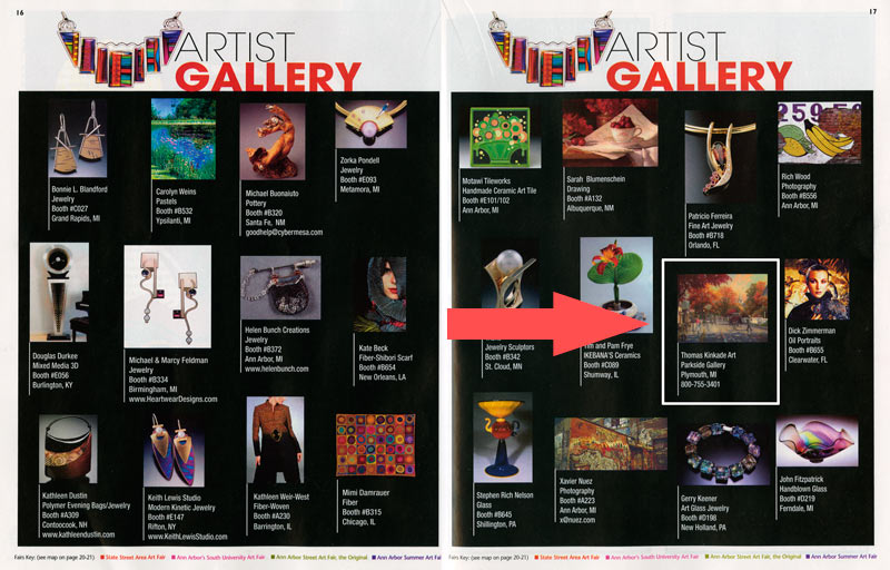 thomas kinkade as in the 2006 ann arbor art fair program